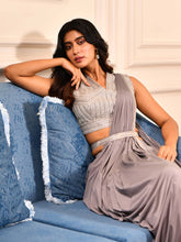 Cutdana Sequins Full Embroidered Stitched Saree
